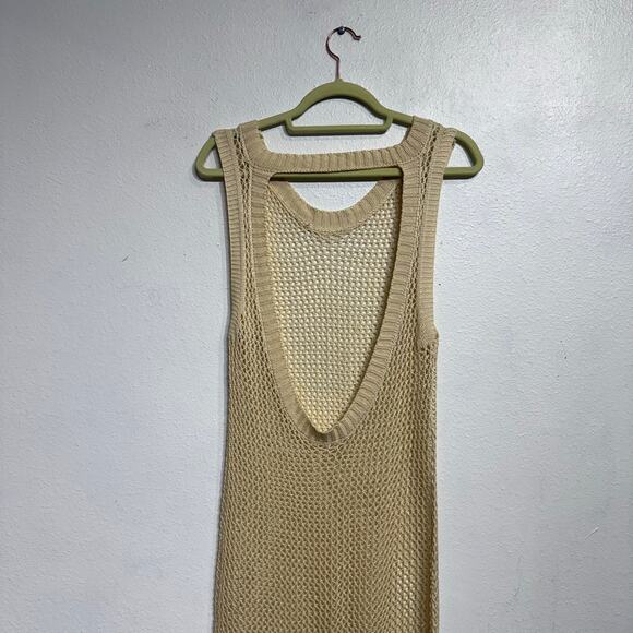Tan Mesh Maxi Swim Cover Sz M - Picture 5 of 8